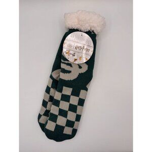 NWT Harry Potter Slytherin Reading Socks Sherpa-Lined Non-Slip Grippers Warm